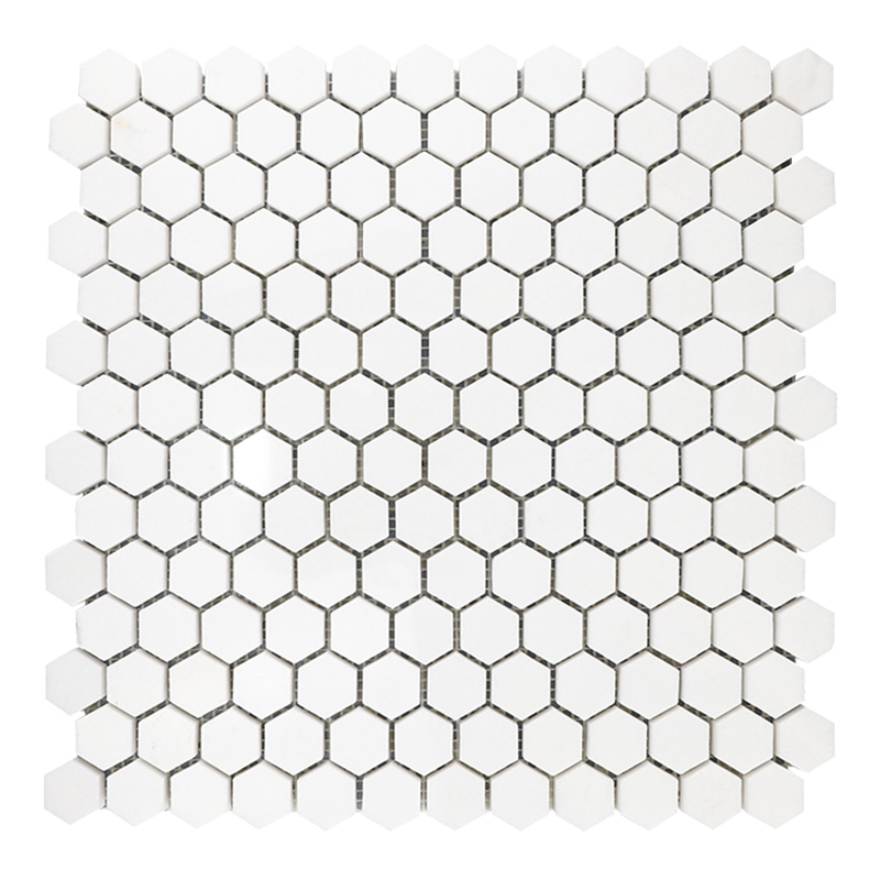 Thassos White 1 inch Hexagon Marble Mosaic