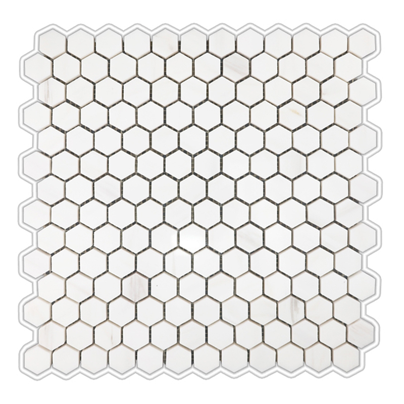 Dolomite White 1 inch Hexagon Marble Mosaic