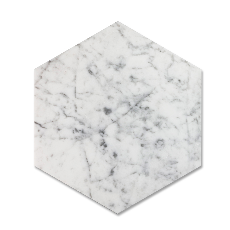 Bianco Carrara 8 inch Hexagon Marble Tile
