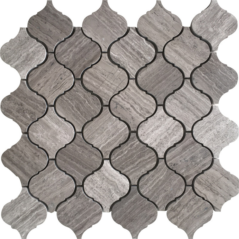 Wooden Grey Marble Mosaic