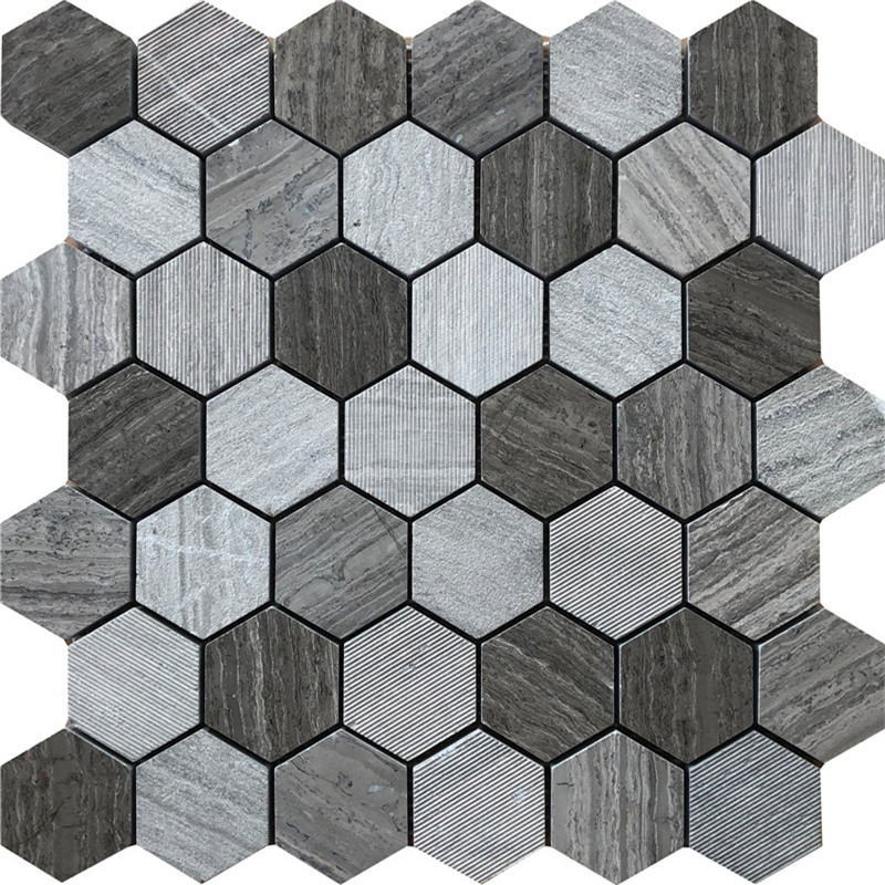 Wooden black Marble Mosaic