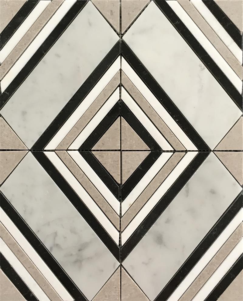 Mixed Color New Design Diamond Marble Mosaic